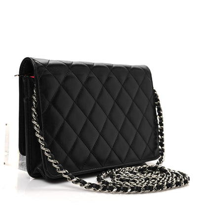 Chanel Calfskin Quilted Cambon Wallet On Chain WOC Black 3 of 9