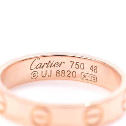 Cartier 18K Pink Gold 3.5mm LOVE Wedding Band Ring 48 4.5 4 of 5