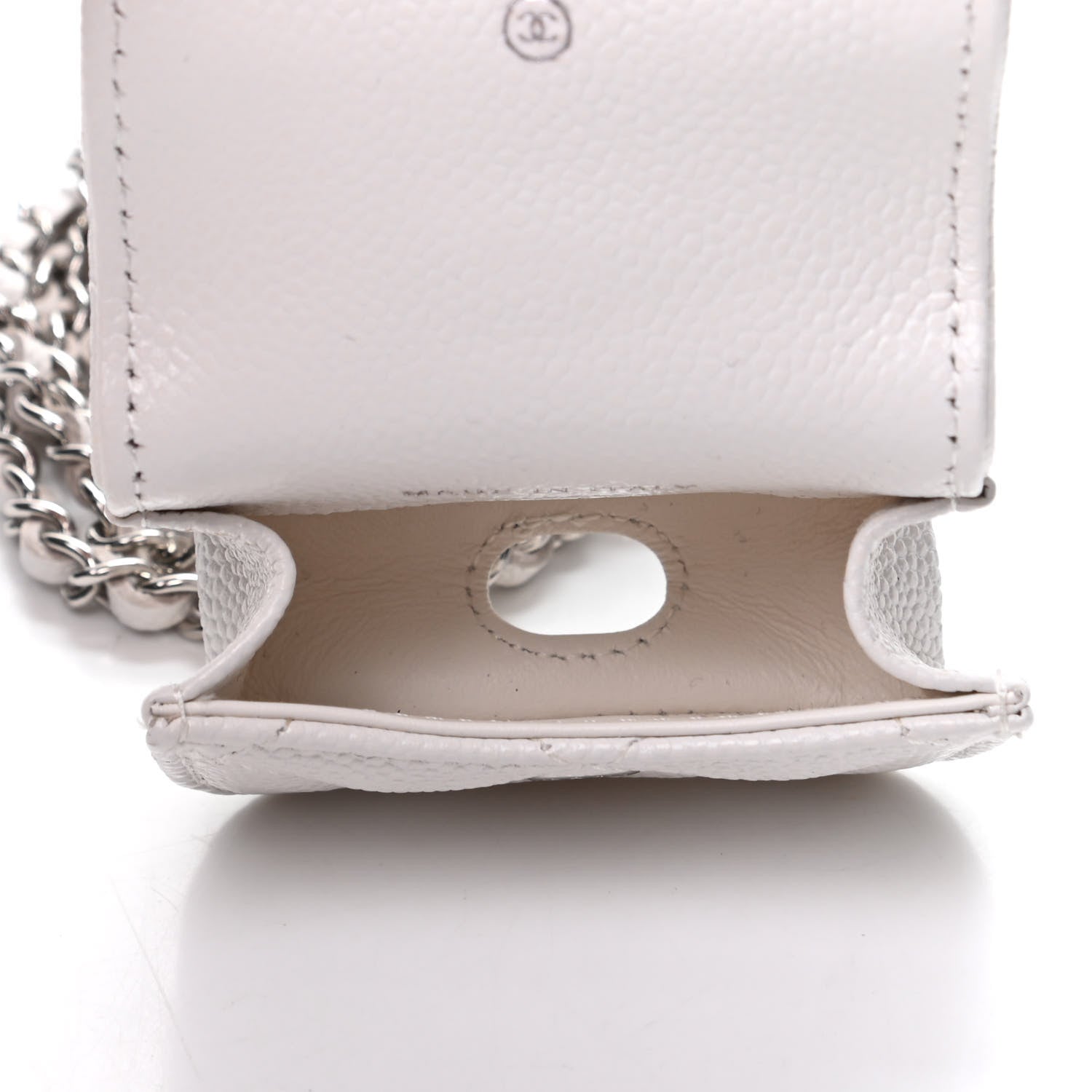Chanel Caviar Quilted Airpods Pro Case White 5 of 9