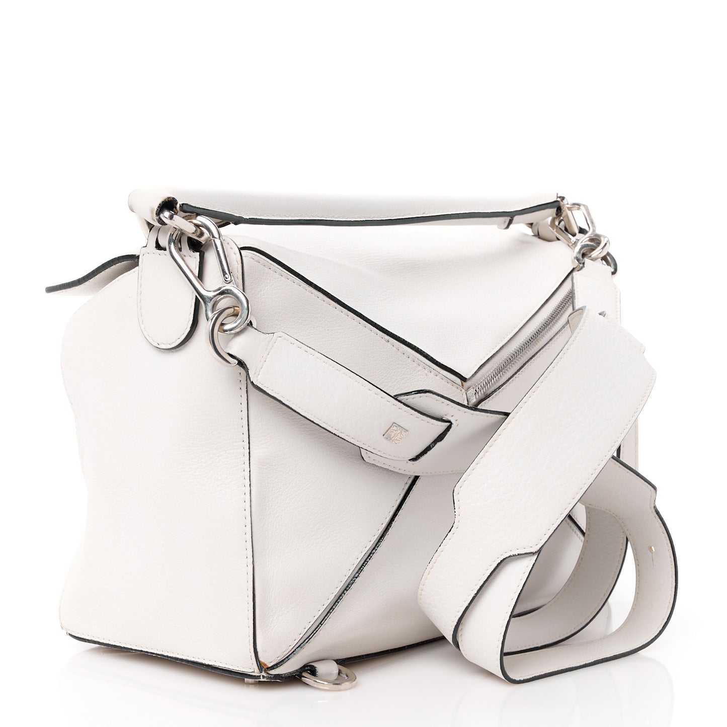 Calfskin Medium Puzzle Bag White