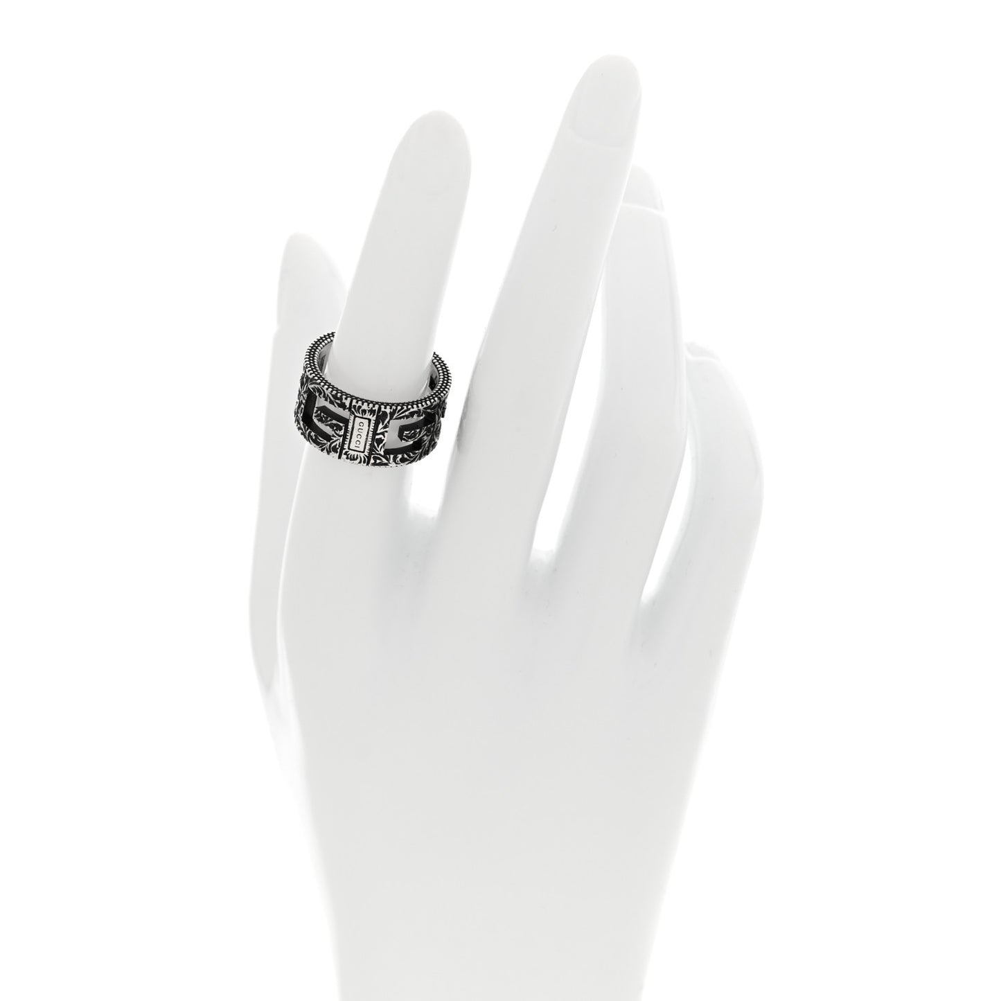 Sterling Silver Wide Square G Band Ring 54 6.75