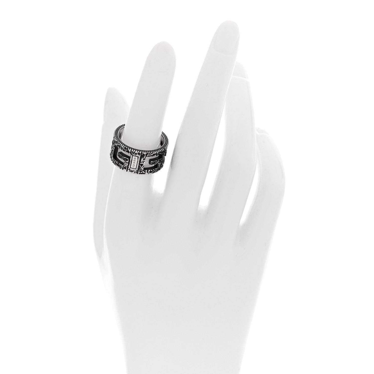 Gucci Sterling Silver Wide Square G Band Ring 54 6.75 2 of 4