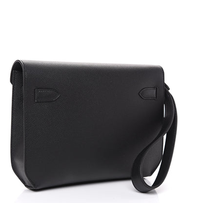 Hermes Epsom Kelly Depeches 25 Pouch Black 2 of 7