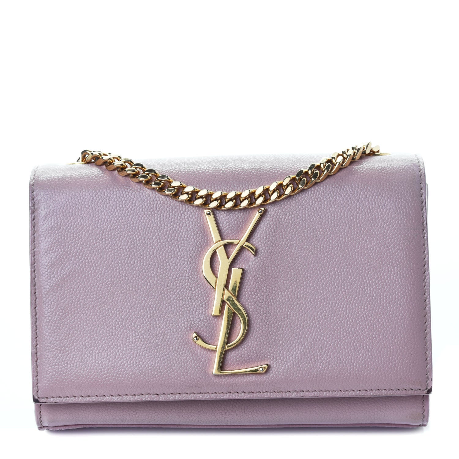Saint Laurent Grain De Poudre Small Monogram Kate Satchel Purple 1 of 4