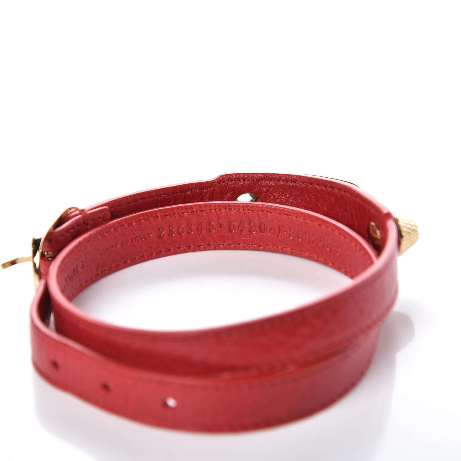 Balenciaga Agneau Giant 12 Silver Hardware Triple Tour Bracelet S Rouge Cardinal 6 of 6