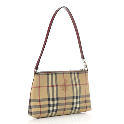 Burberry Haymarket Check Small Crossbody Clutch Bag Red 3 of 12
