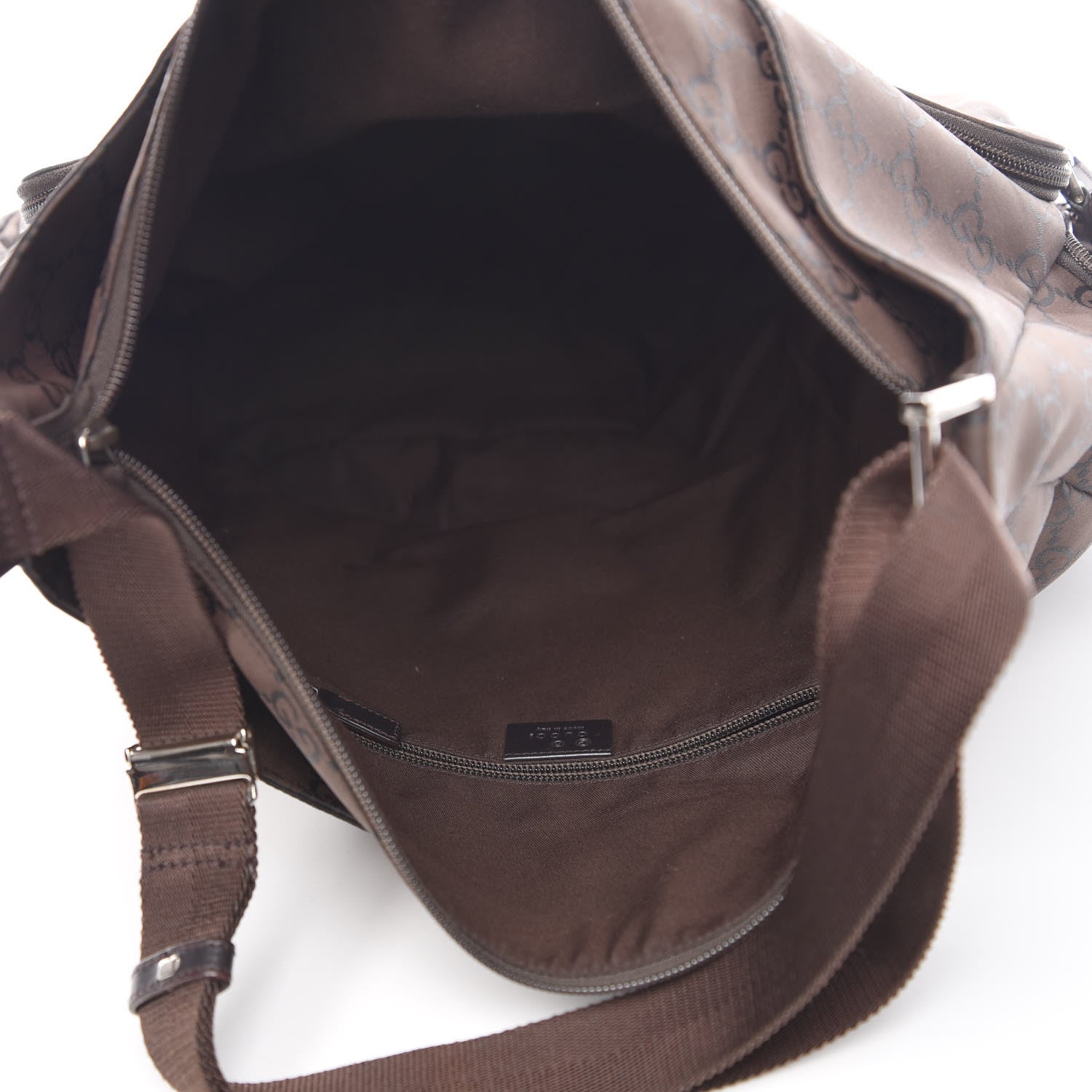 Gucci Nylon Monogram Extra Large Satchel Dark Brown 5 of 18