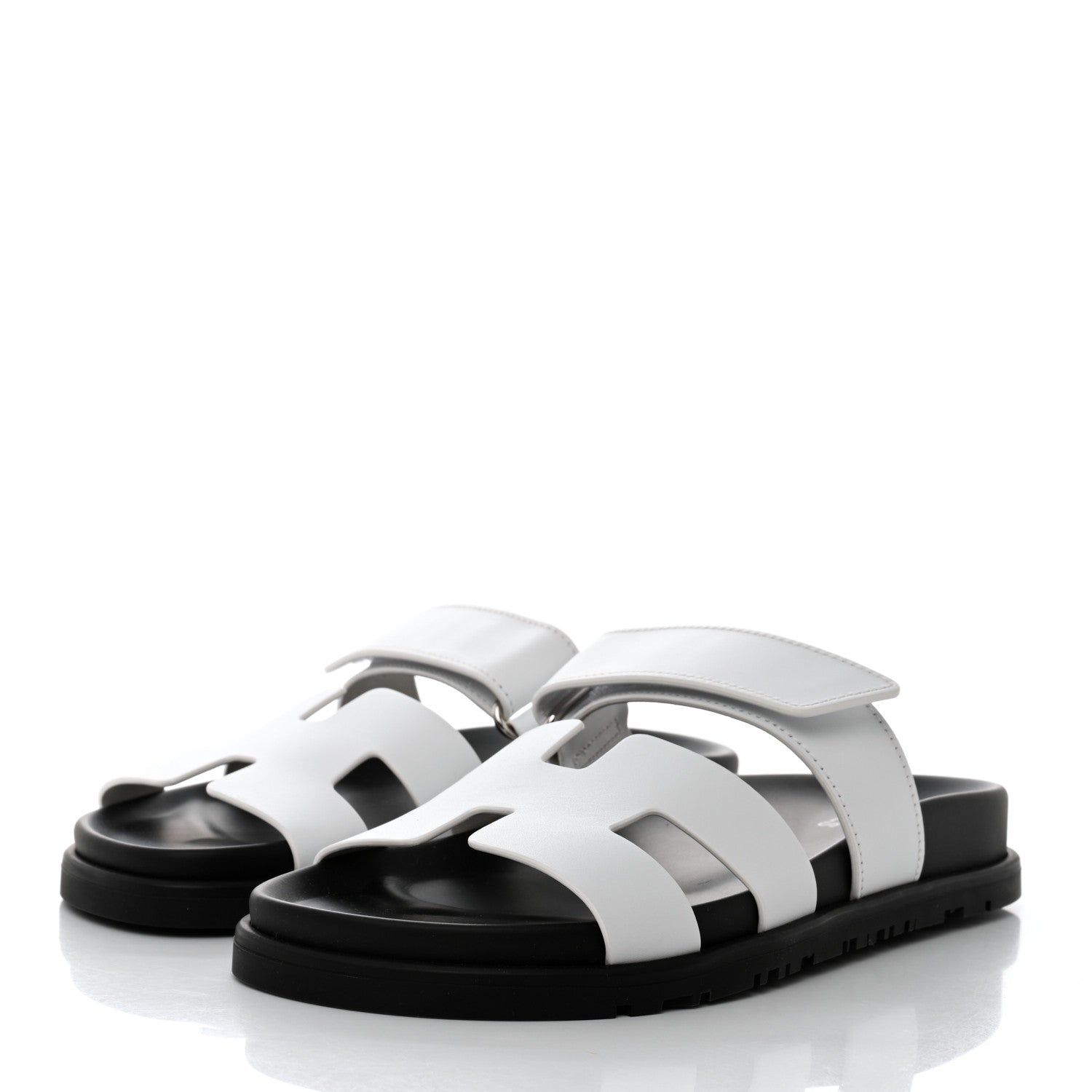 Hermes Calfskin Womens Chypre Sandals 35 White 3 of 9