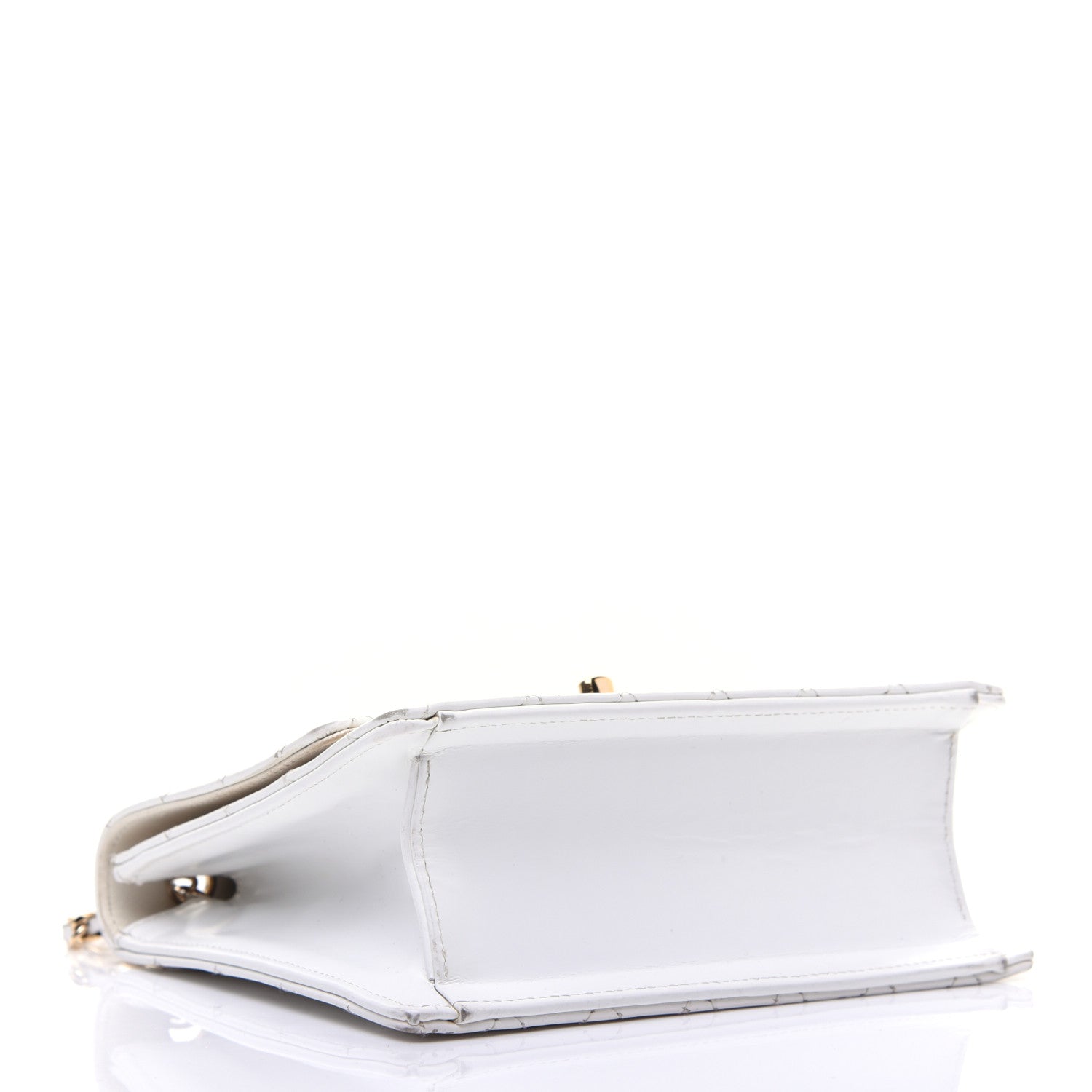 Chanel Glazed Calfskin Stitched Mini Square Flap White 4 of 19