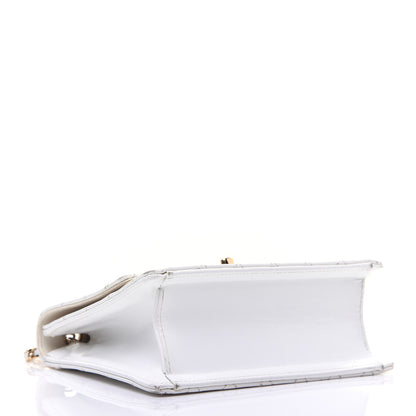 Chanel Glazed Calfskin Stitched Mini Square Flap White 4 of 19