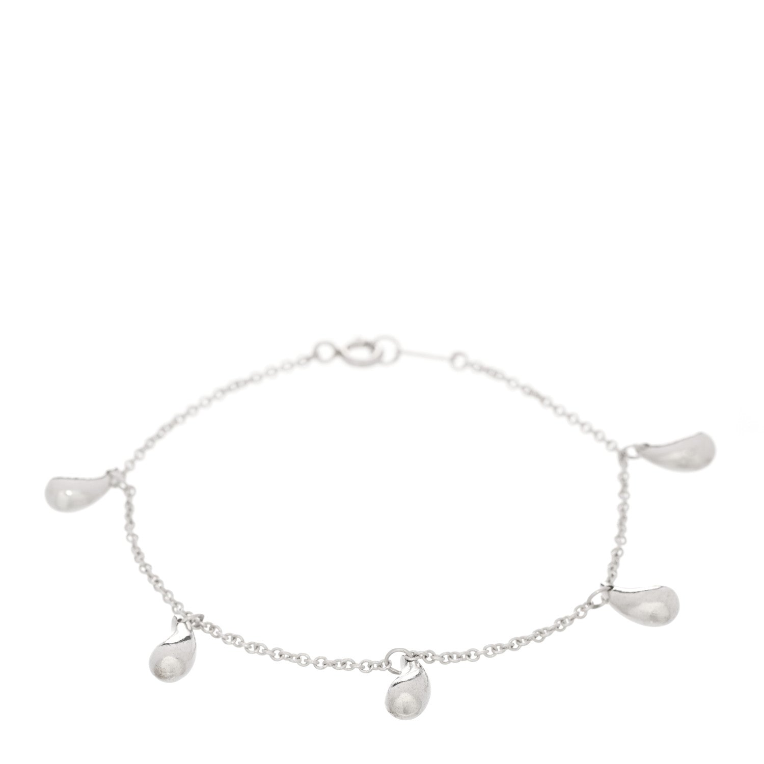 Tiffany Sterling Silver Elsa Peretti Five Station Teardrop Bracelet 1 of 3