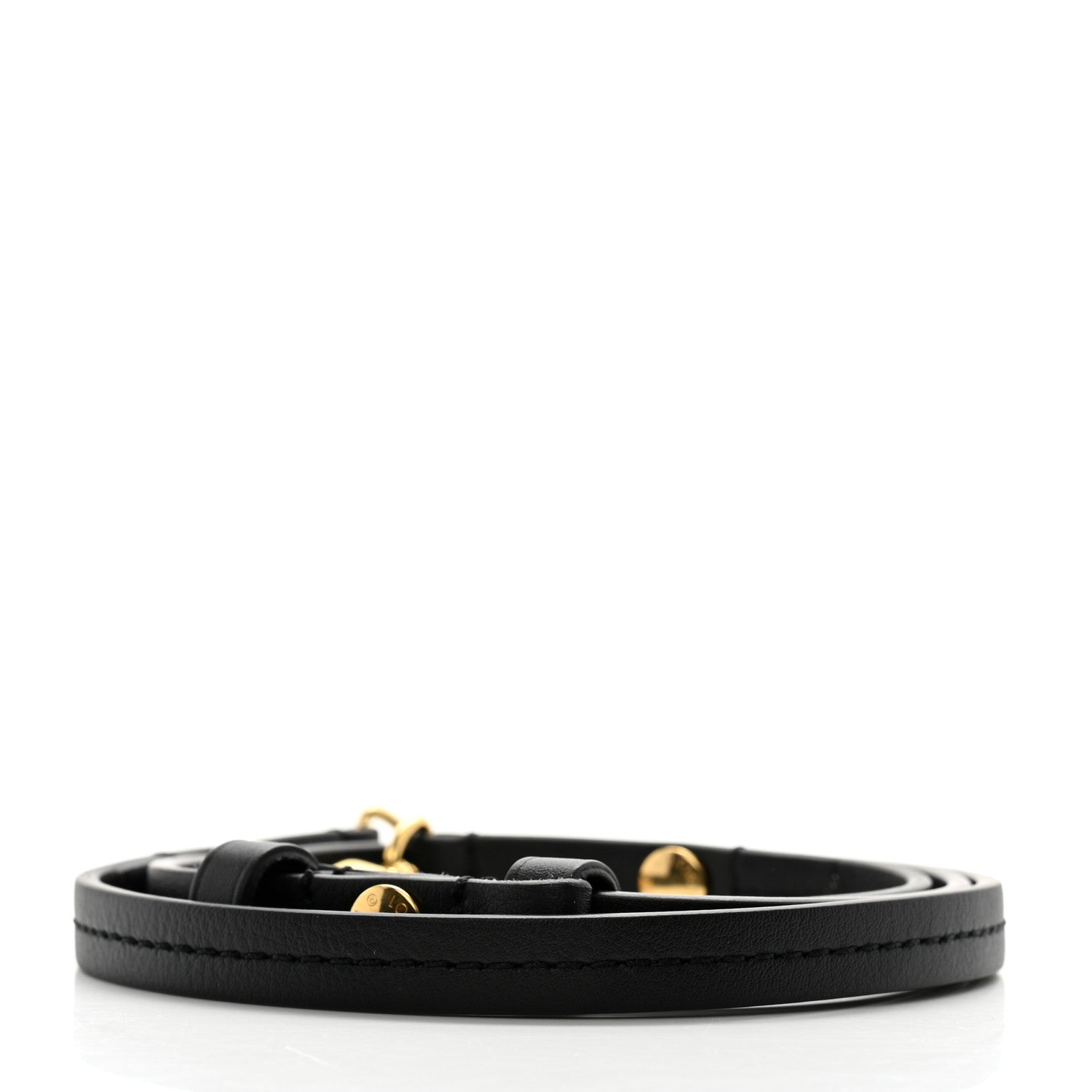 Louis Vuitton Calfskin 16mm Adjustable Shoulder Strap Black 2 of 3