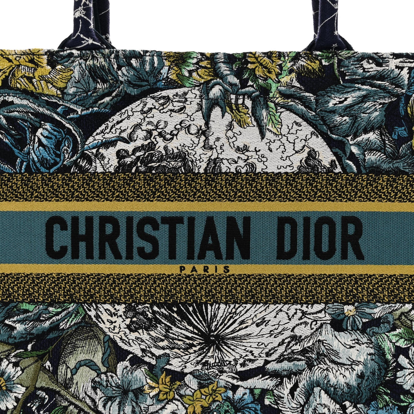 Canvas Embroidered Medium Zodiac Book Tote Blue Multicolor