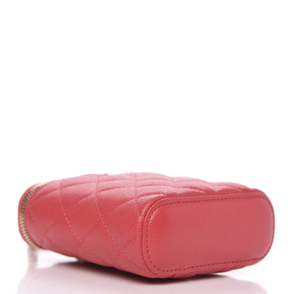 Chanel Caviar Quilted Small Vertical Coco Beauty Vanity Case With Chain Dark Pink 4 of 9