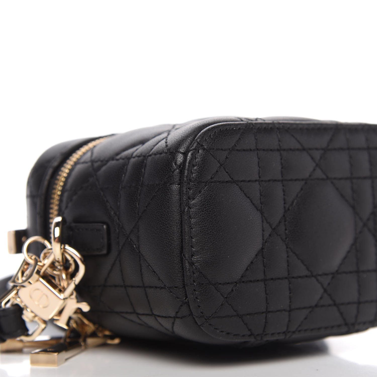 Christian Dior Lambskin Cannage Micro Lady Dior Vanity Case Black 6 of 9