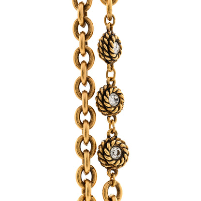 Chanel Crystal Chain Long Necklace Belt Gold 4 of 5