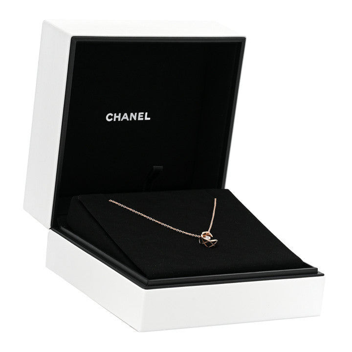 18K Beige Gold Diamond Coco Crush C Necklace
