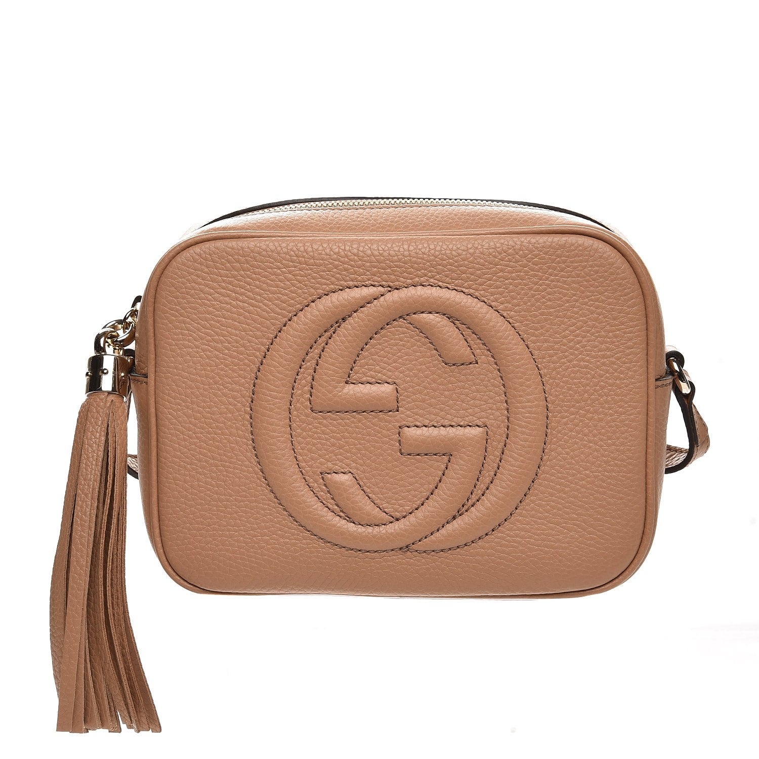 Gucci Pebbled Calfskin Small Soho Disco Bag Camelia 1 of 7