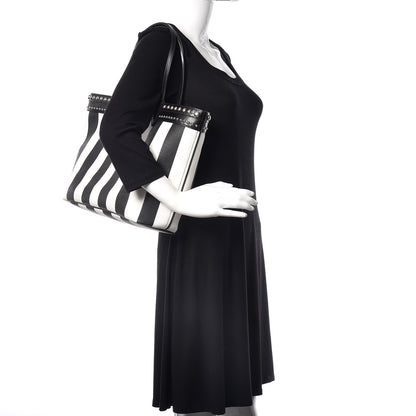 Givenchy Coated Canvas Striped Large Antigona Tote Black White 3 of 23