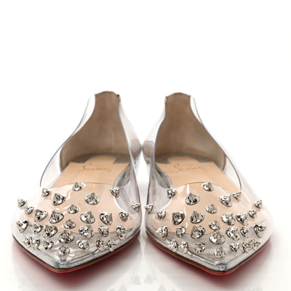 Christian Louboutin PVC Specchio Spikoo Flats 42 Silver 2 of 12