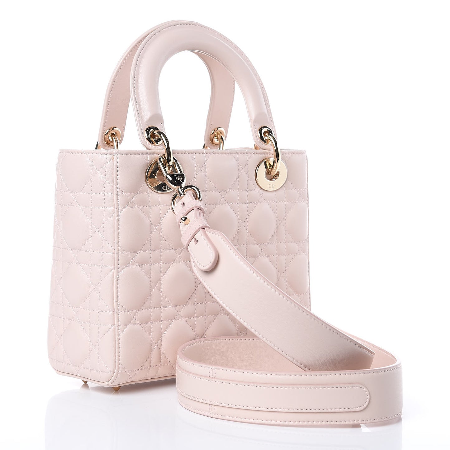 Lambskin Cannage Small Lucky Badges My Lady Dior Pink