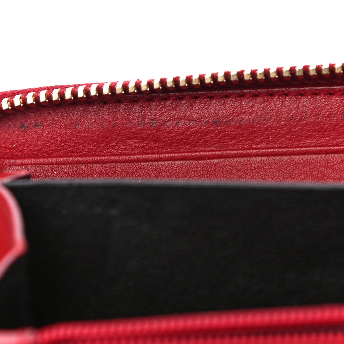 Calfskin Classic Y Ligne Zip Around Wallet Red