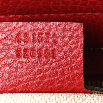 Gucci Dollar Calfskin Medium Soho Top Handle Satchel Hibiscus Red 7 of 10