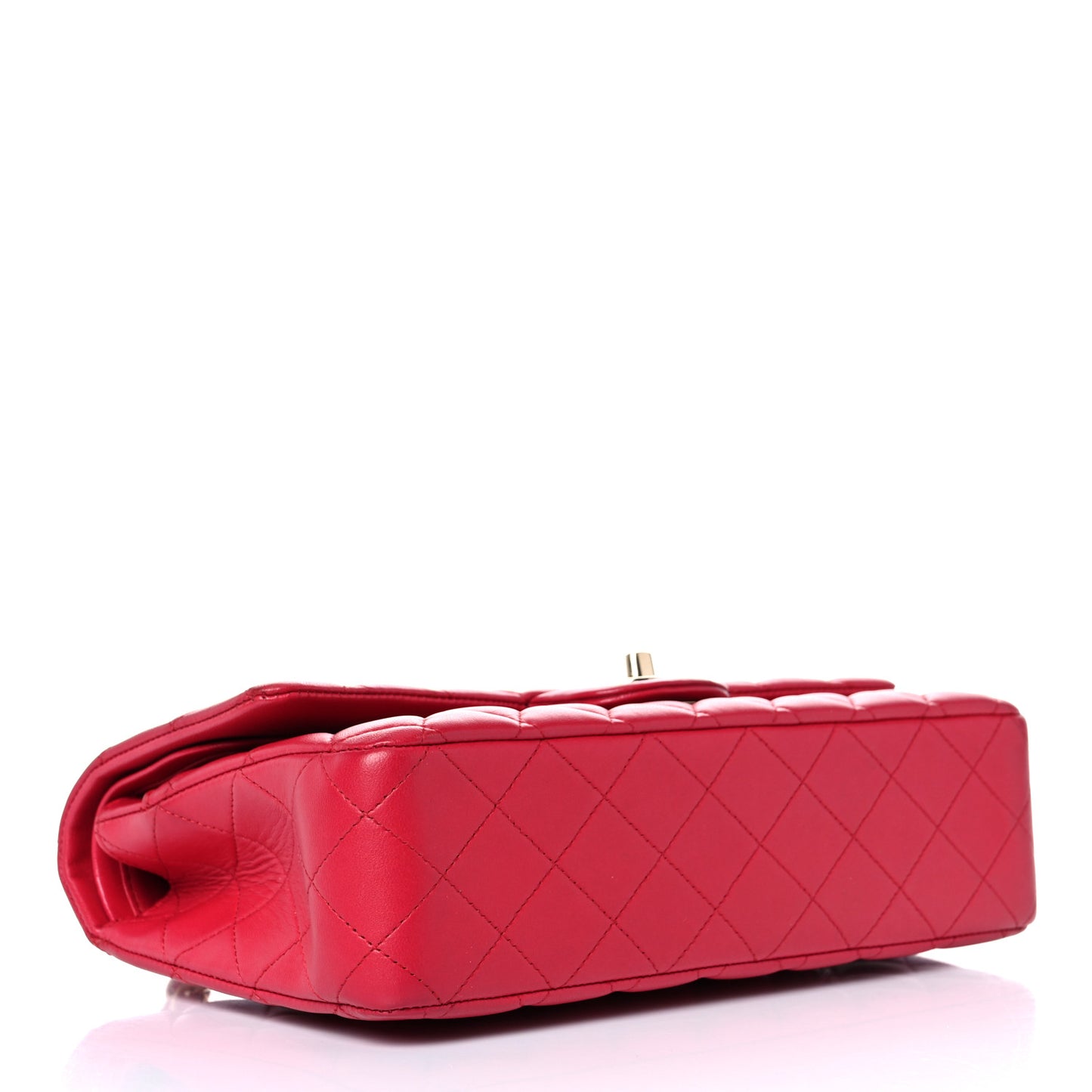 Lambskin Quilted Medium Double Flap Dark Pink