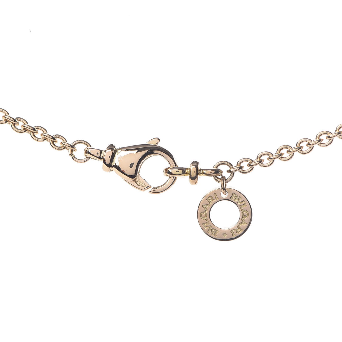 18K Yellow Gold Diamond BVLGARI BVLGARI Pave Pendant Necklace