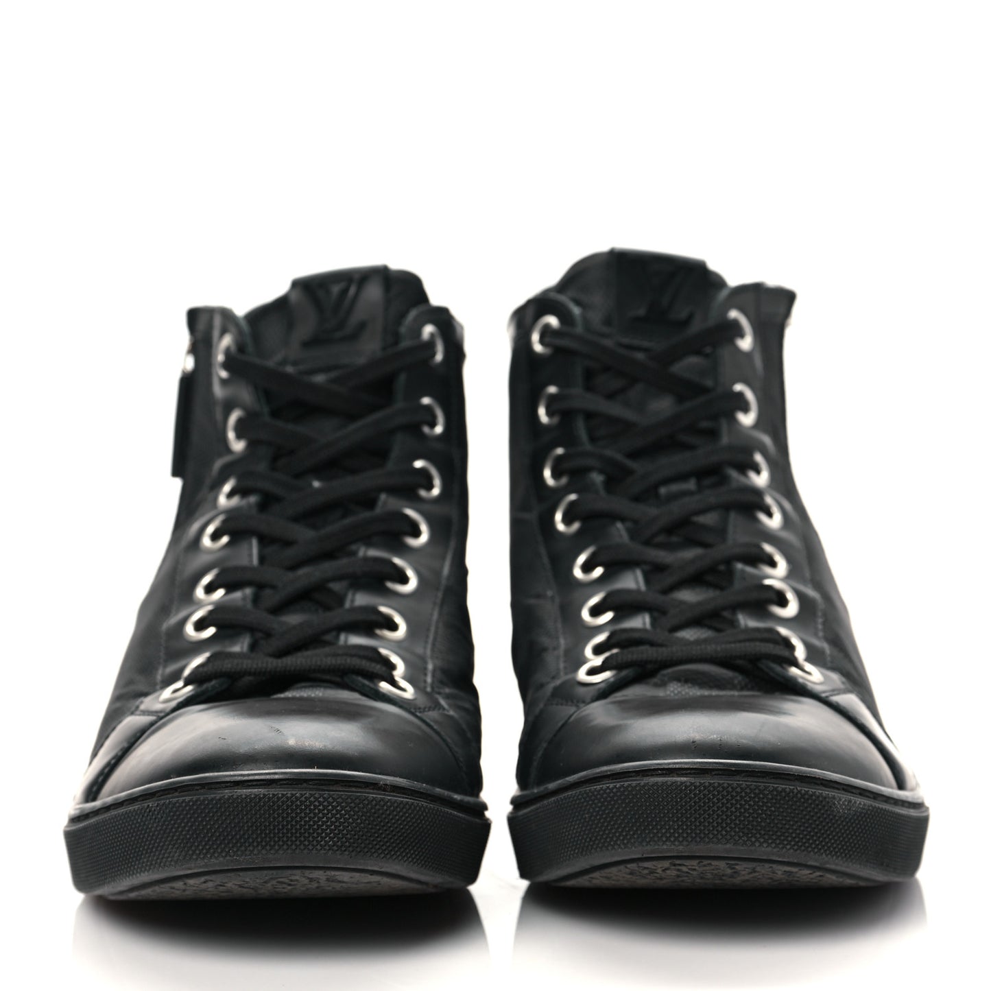 Damier Graphite Calfskin Suede Mens Aventure High Top Sneakers 9