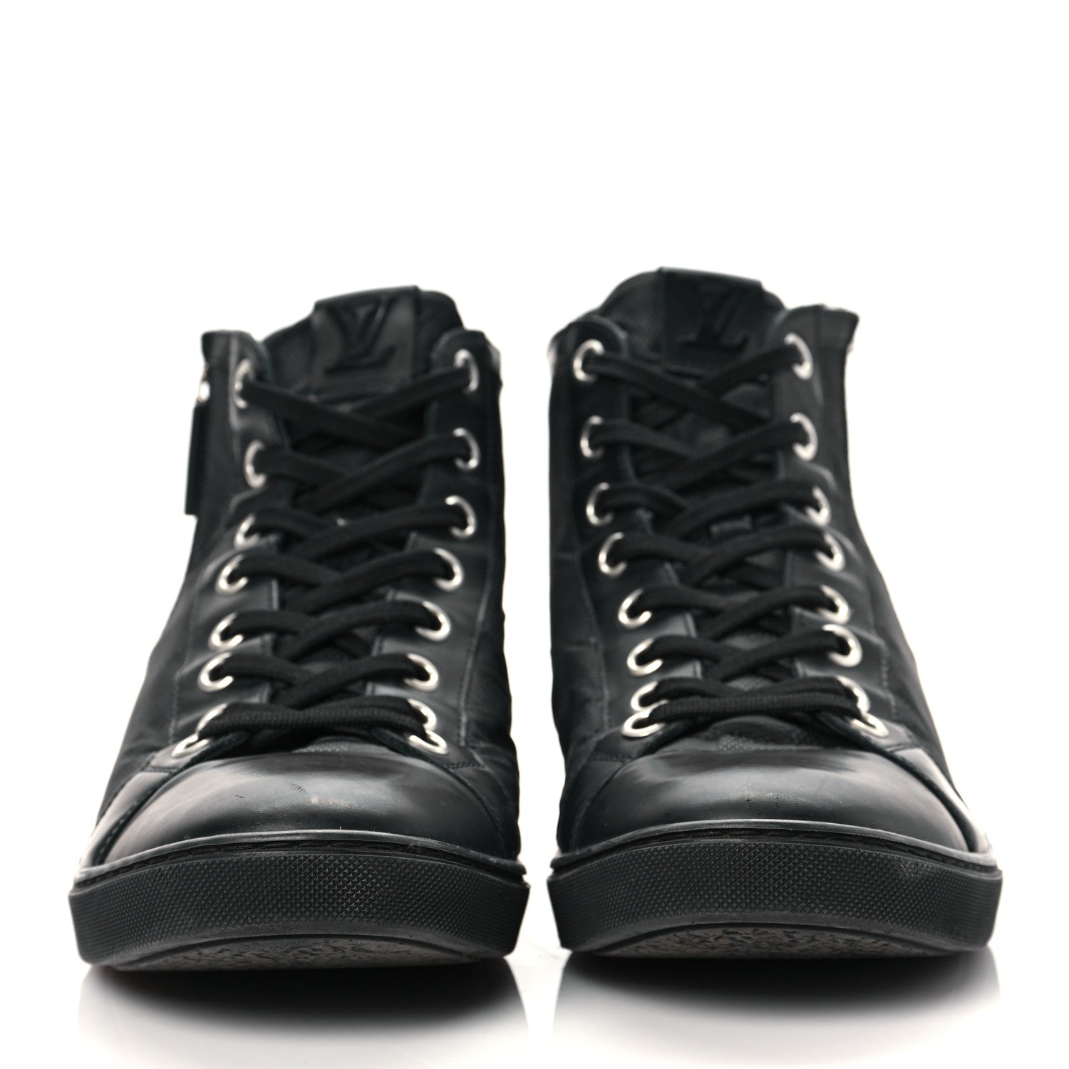 Louis Vuitton Damier Graphite Calfskin Suede Mens Aventure High Top Sneakers 9 2 of 11