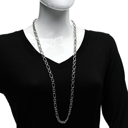 David Yurman Sterling Silver Blue Sapphire 9.5mm Cushion Link Chain Necklace 2 of 4
