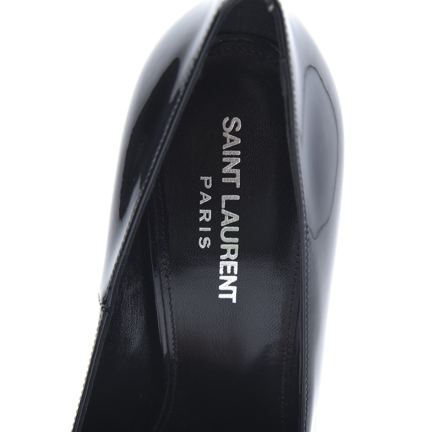 Saint Laurent Patent Opyum 110 Pumps 38.5 Black Silver 6 of 8