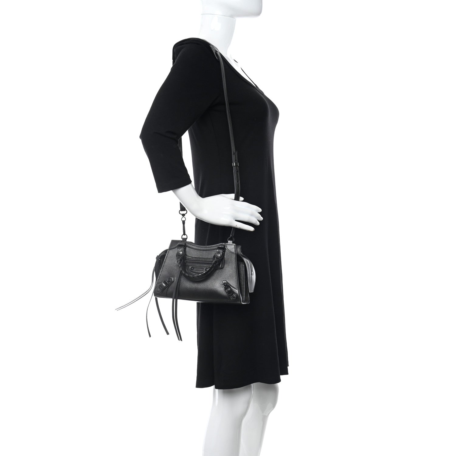 Balenciaga Smooth Calfskin Neo Classic Black Hardware Mini City Gunmetal 2 of 10