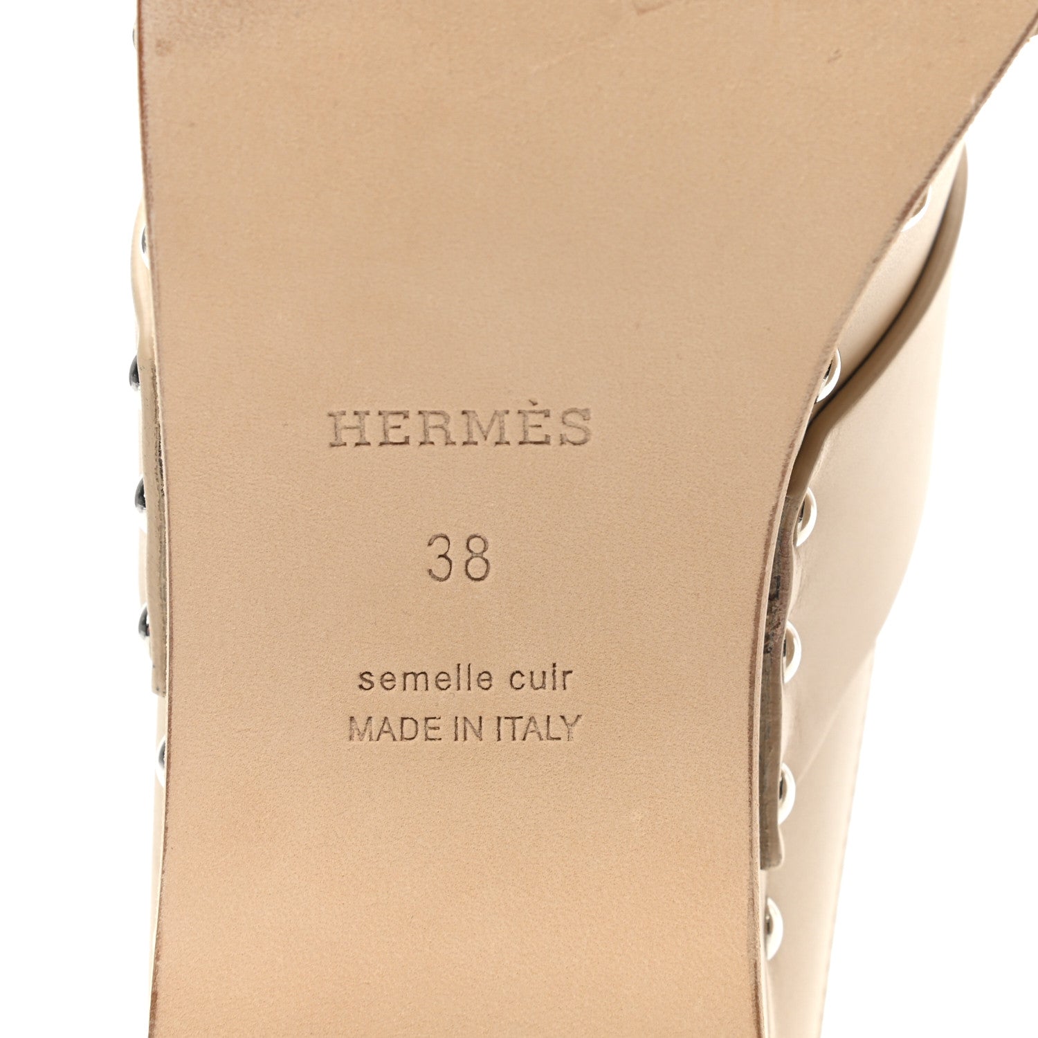 Hermes Calfskin Calya Mules 38 Hetre 6 of 9