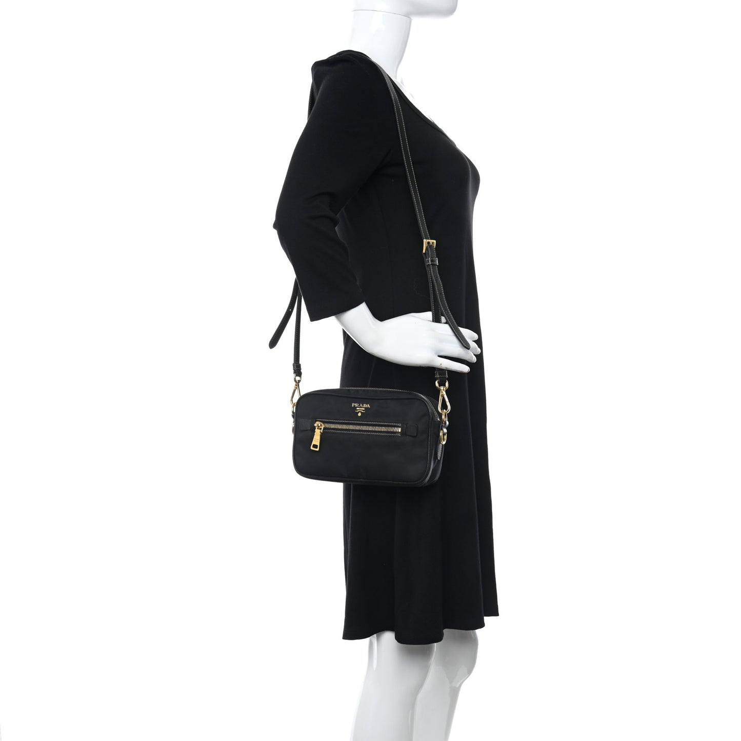 Tessuto Nylon Mini Camera Crossbody Black