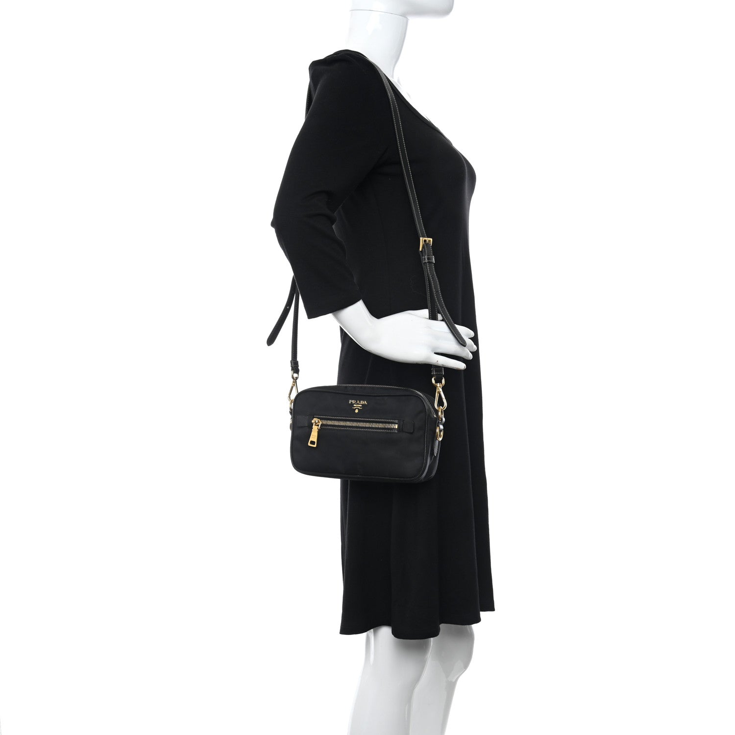 Prada Tessuto Nylon Mini Camera Crossbody Black 2 of 14