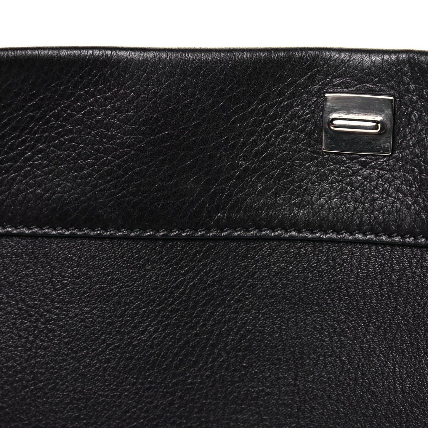 Grained Calfskin Medium Pandora Pure Flap Bag Black