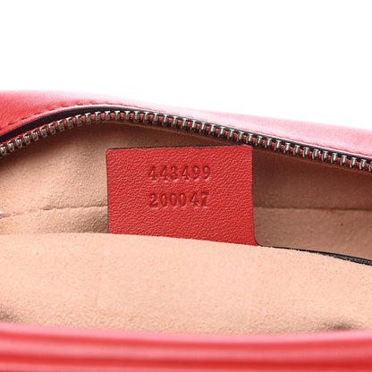 Gucci Calfskin Matelasse Medium GG Marmont Chain Shoulder Bag Hibiscus Red 6 of 11