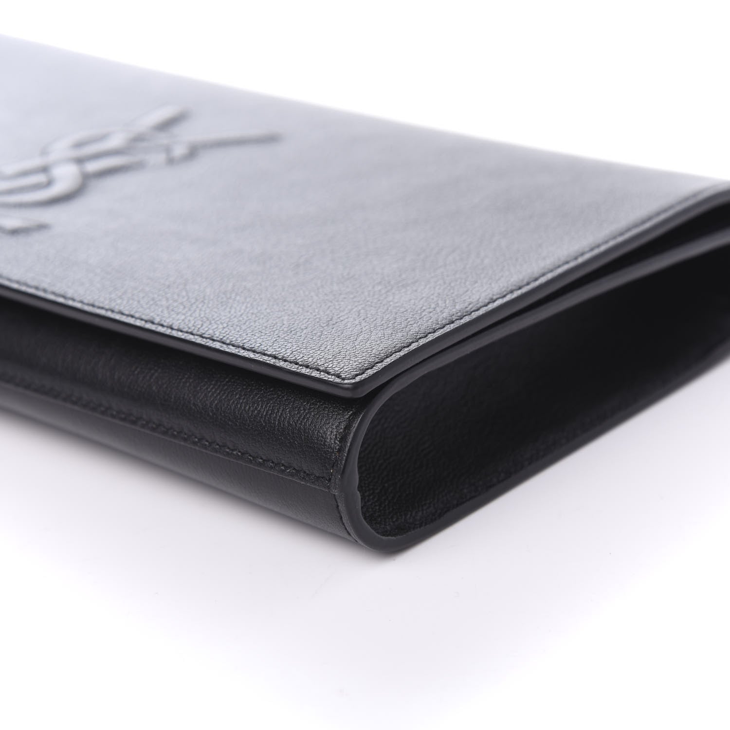 Saint Laurent Calfskin Monogram Large Belle De Jour Clutch Black 7 of 9