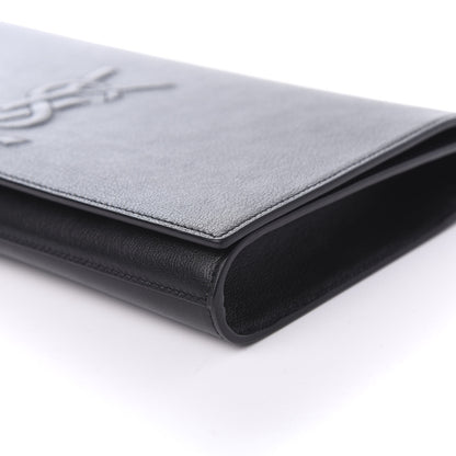 Saint Laurent Calfskin Monogram Large Belle De Jour Clutch Black 7 of 9