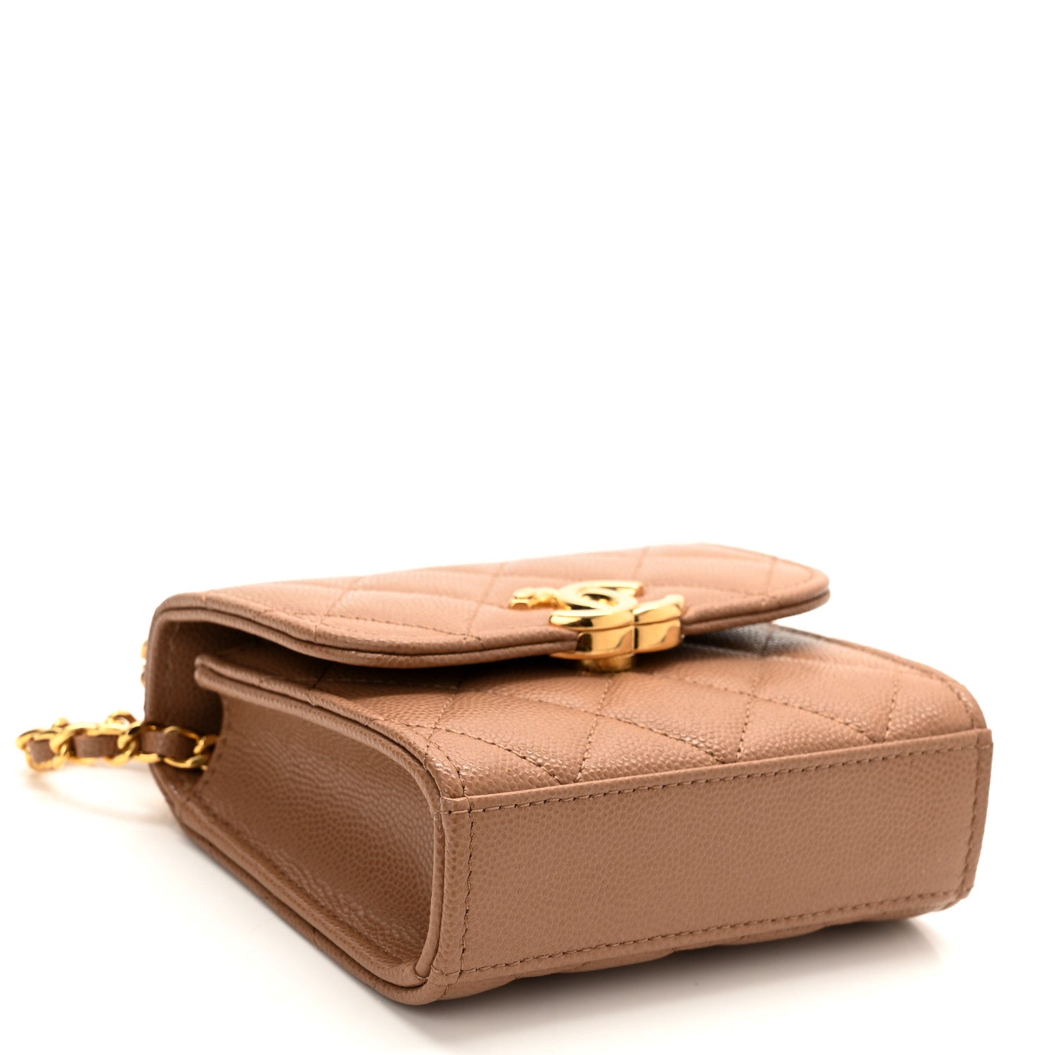 Chanel Caviar Quilted Coco First Clutch With Chain Beige 4 of 12