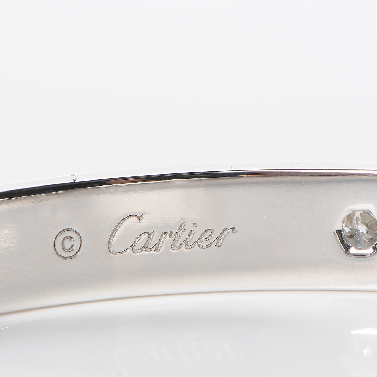 18K White Gold 4 Diamond LOVE Bracelet 16