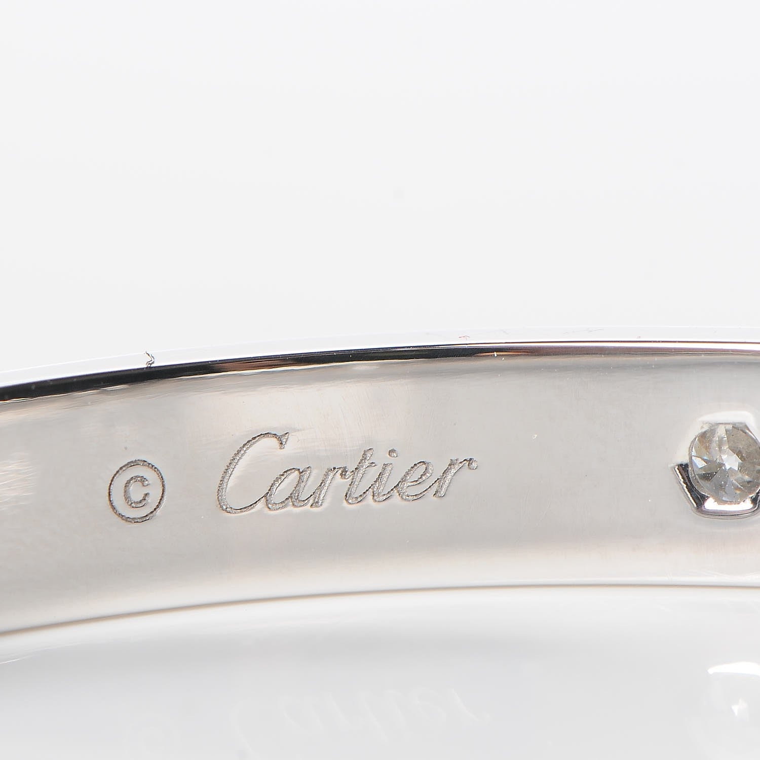 Cartier 18K White Gold 4 Diamond LOVE Bracelet 16 8 of 10