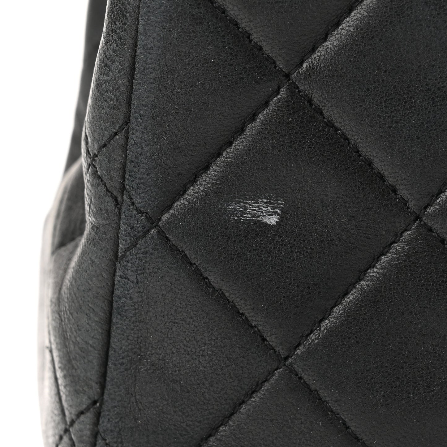 Lambskin Quilted Single Flap Black