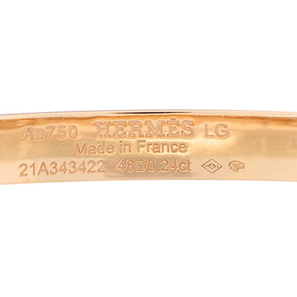 Hermes 18K Rose Gold Diamond PM Collier De Chien Bracelet LG 3 of 4