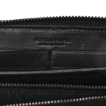 Bottega Veneta Nappa Intrecciato Zip Around Wallet Orange Black 5 of 10