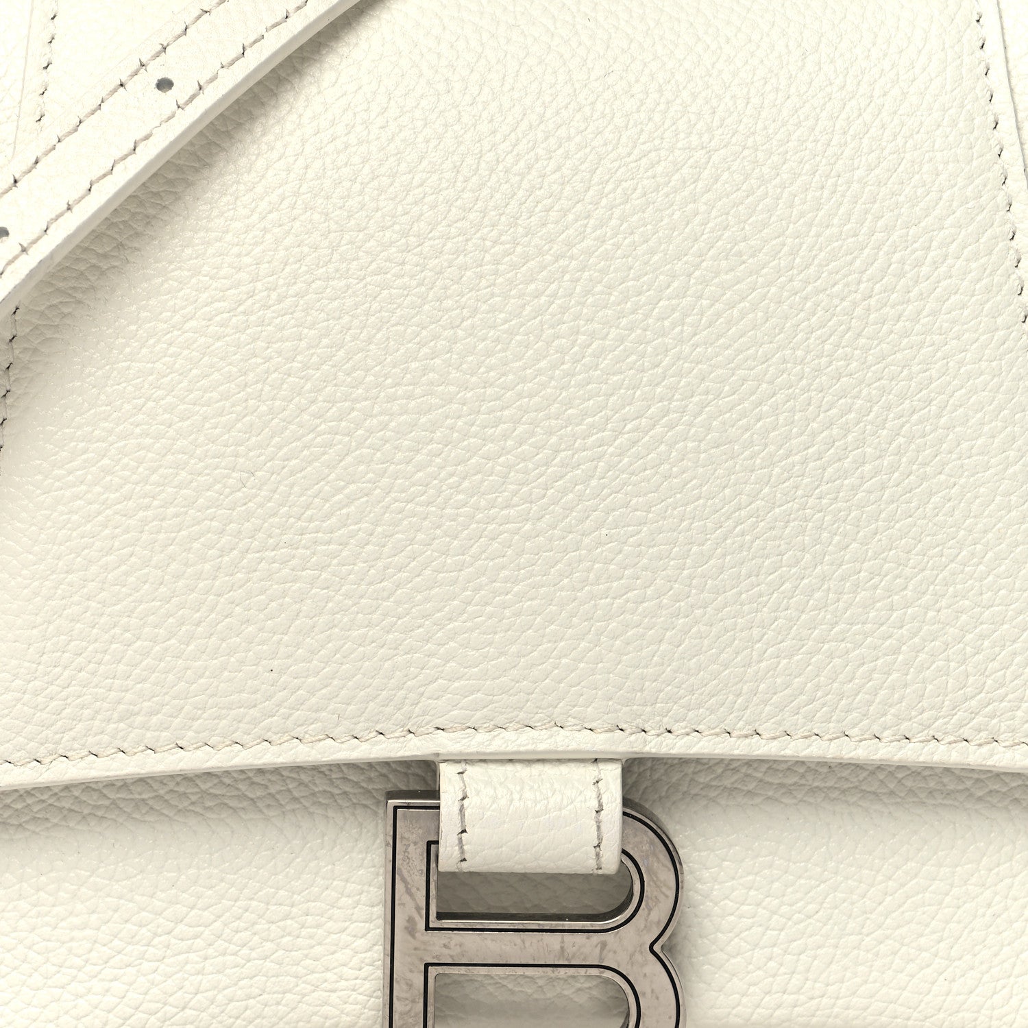 Balenciaga Grained Calfskin Small Hourglass Top Handle Bag White 7 of 14