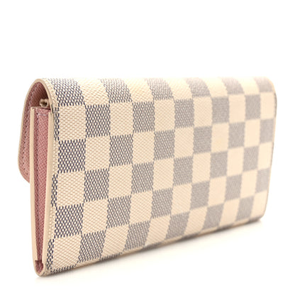 Louis Vuitton Damier Azur Emilie Wallet Rose Ballerine 3 of 9