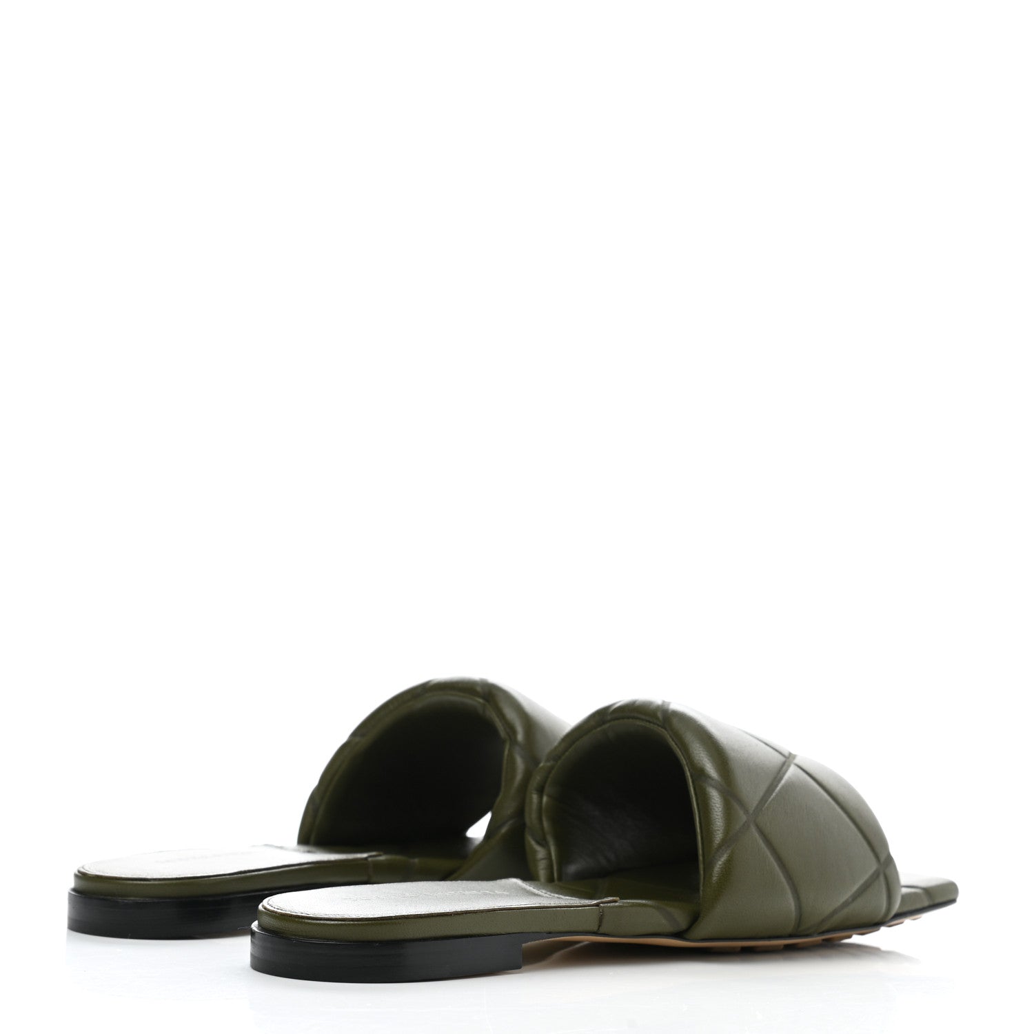 Bottega Veneta Nappa Quilted Rubber Lido Flat Sandals 39 Khaki 4 of 8